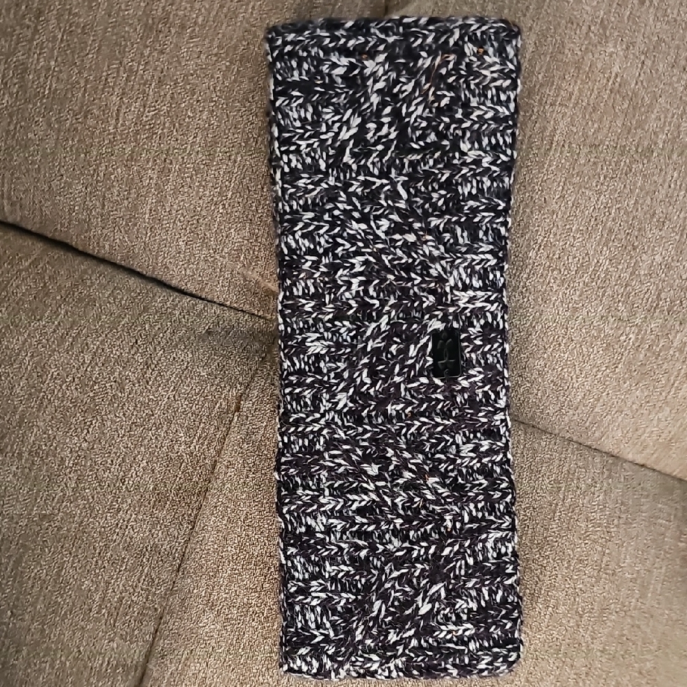 Black and White Knit Ear Warmers For Women